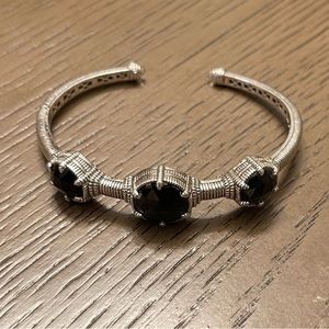 Judith Ripka bracelet with Three Black Tourmaline stones